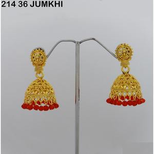 Tradición India Tendencia Única Gota Jumkhi Pendientes Moda Jhumka Pendiente Chapado en oro Pendiente Indio Jhumka Accesorio de joyería - Product Image 4