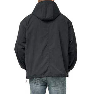 Hot Sale Black Anorak Low MOQ Fitness & Training Apparel Custom Logo Print Quarter Zip Pullover <b>Track</b> <b>Jacket</b> Anorak Windbreaker - Product Image 3