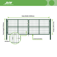 Puerta Doble de Jardín de Acero con Recubrimiento en Polvo Antioxidante de Alta Calidad, 4x1.4m, Precio de Fábrica