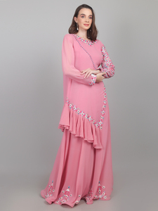 Trendy Casual Outfit Modern Fashion Look Womens GGT <b>Lehenga</b> Choli with One side Sleeve Ruffled Dupatta - Product Image 4