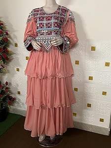 Vestido Afgano Kuchi de Primera Calidad para Mujer, para Bodas y Fiestas, Estilo Modesto, con Cierre y Decoración de Encaje, Transpirable - Product Image 4