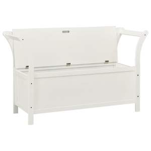 Banco Mediano de Madera de Abeto Sólido en Color Blanco para Patio - Product Image 4