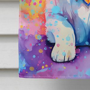 Gran Multicolor samoyedo Hippie Dawg casa bandera porche manga poste decorativo patio Banner ilustraciones colgante de pared hecho duradero - Product Image 4