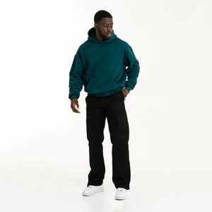 Men's 100% Cotton Hoodies Sweatshirts Heavy Weight <b>Thick</b> <b>Fleece</b> Oversized Solid Pattern Knitted Digital Printed Custom - Product Image 6