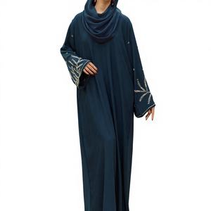2026 Best Selling Abaya Handmade Turkish Floor Length Long Sleeve V Neck Polyester Regular Fit Casual Evening Party Flared - Product Image 2
