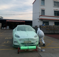 Feuilles de plastique de masquage en HDPE transparent de 16 pi x 350 pi Rouleaux de film PE étanche à l'humidité Utilisation industrielle Rénovation/peinture