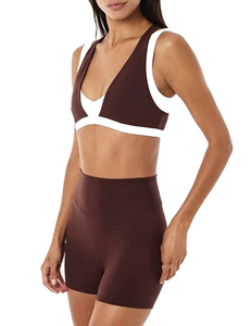 Brown And Cream <b>Racerback</b> Sports <b>Bra</b> High Support Workout Top - Product Image 4