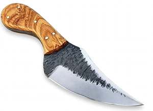 Cuchillo Utilitario de Acero al Carbono Forjado a Mano con Mango de Madera de Olivo Natural, Herramienta Artesanal de Doble Tono - Product Image 5