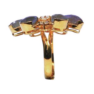 Anillo de Cóctel Vintage con Amatista de Corte Ovalado, Plata 925, Baño de Rodio Negro, Engaste en Bisel, Unisex, para Uso Diario - Product Image 4