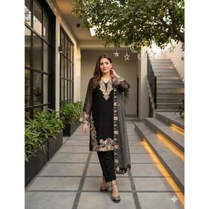 Heavy Embroidered Suit Set for Women Kurta Pant with Dupatta Wedding Party Wear Ethnic Designer Outfit Festive Wear Collection - Product Image 1