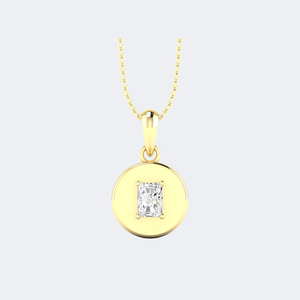 Collier solitaire en émeraude sertie de diamants 0,50 CTW - Product Image 1