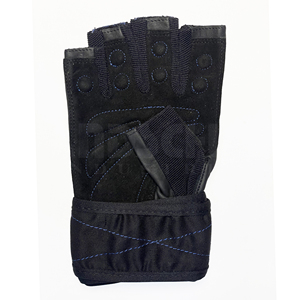 Gants de musculation professionnels bleus et noirs avec bandes de maintien robustes pour les poignets |   Poignée antidérapante de qualité supérieure pour un équipement de musculation ultime - Product Image 5
