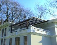 Auvent de terrasse en polycarbonate avec structure en alliage d'aluminium pour terrasse, véranda et jardin