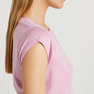 Camiseta Básica de Color Sólido al por Mayor, Material Ligero y Elástico, Costuras Duraderas, Cuello Redondo, Elegante - Product Image 6