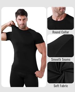 Compression Shirt Dry Fit Moisture Wicking Workout Short Sleeve <b>Tops</b> Gym Muscle Tee Bodybuilding Quick Dry T Shirts - Product Image 3