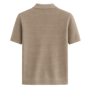 Polo de Punto Texturizado para Hombre, Manga Corta, Algodón Premium, Textura Suave Tipo Waffle, Corte Ajustado, Estilo Casual Elegante, Ropa de Verano, Venta al Por Mayor - Product Image 5