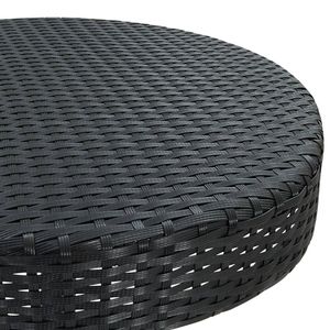 Mesa de Jardín de Ratán PE Negro con Superficie de Acero con Recubrimiento en Polvo, Mesas de Exterior de Altura Media - Product Image 4
