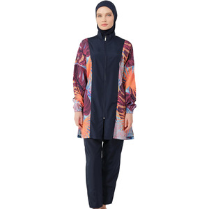 Custom Muslim Swimwear Women <b>Modest</b> Full Coverage High Cut Burkini Swimsuit Front Print 2-piece <b>Set</b> Breathable Quick Dry - Product Image 5