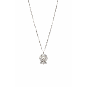 สร้อยคอจี้รูปดอกไม้ประดับเพชรเงินแท้ 925 ดีไซน์โรแมนติก พร้อมสายสร้อยแบบมินิมอลสุดหรูสำหรับผู้หญิง เหมาะสำหรับงานแต่งงานและงานปาร์ตี้ - Product Image 1