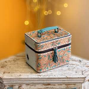 Custom Logo Portable <b>Earrings</b> Ring <b>Case</b> Cow Hide Leather Jewelry Organizer Storage <b>Case</b> Gift Boxes Small Travel Jewelry Boxes DI - Product Image 1