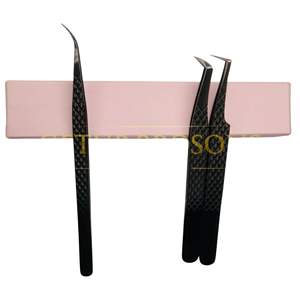 Juego de Pinzas para Extensión de Pestañas de Plasma Negro, Herramienta Profesional para Aislamiento de Volumen, Pinzas de Precisión de Acero Inoxidable - Product Image 5