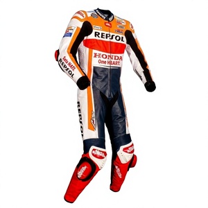ชุดแข่งมอเตอร์ไซค์ Marc Marquez MotoCP รุ่น Zonda ทำจากหนังวัว/หนังจิงโจ้ สำหรับขี่มอเตอร์ไซค์/จั๊มสูทขี่มอเตอร์ไซค์/ชุดหนังมาตรฐาน CE ระดับ 2 - Product Image 1