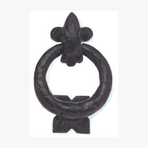 Battant de porte en fer noir le plus vendu, robuste, style antique, poignée décorative pour entrée de maison, disponible au meilleur prix - Product Image 2