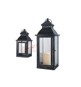 Ensemble de lanternes à bougies en métal finition noire, vente chaude, décoration de luxe pour la maison - Product Image 1