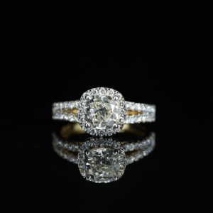 S925 Jewelry Popular Moissanite Wedding Ring Set 1ct Loose Moissanite Stone 14K <b>Solid</b> Gold Plated Jewelry - Product Image 1