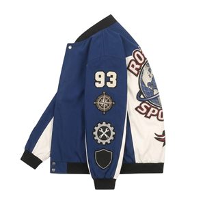 Chaqueta Bomber de Carreras Personalizada con Estampado Digital, Cierre Completo, Protección UV, 100% Algodón, Unisex, para Adultos, Ropa de Invierno - Product Image 3