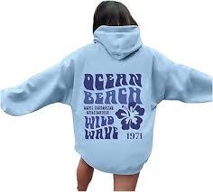 เสื้อฮู้ดลายกราฟิกชายหาดมหาสมุทรแบบกำหนดเอง |   เสื้อพูลโอเวอร์สีฟ้าอ่อนขนาดใหญ่ |   เสื้อผ้าสตรีทแวร์เนื้อหนา - Product Image 2