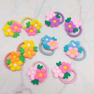 Colorful Plastic Decorative Floral Hair <b>Ties</b> for School Birthday Celebrations & More Occasions - Product Image 1