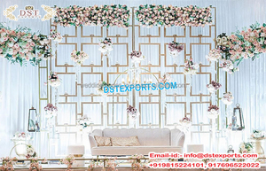 เชิงเทียนโลหะสีทองสำหรับงานแต่งงานดีไซน์ใหม่สำหรับฉากหลังของเวทีที่สวยงาม - Product Image 3