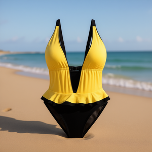 Maillot de bain une pièce grande taille HDJ, effet ventre plat, tenue de plage conservatrice, monokini sexy Y39216 - Product Image 3