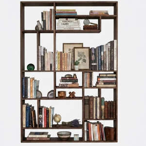 Modern Minimalist Teak Wood <b>Open</b> Shelf <b>Bookcase</b> - Product Image 1