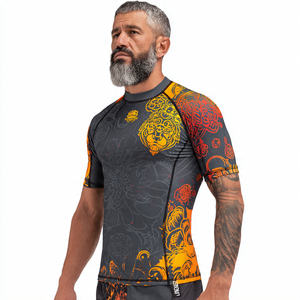 Maillot de compression sublimé pour homme – Tenue d'entraînement, Rash Guard personnalisé imprimé, Maillot de bain et de plage, Hauts Rash Guard imprimés pour hommes - Product Image 6