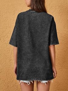 Camisetas Extra Grandes con Estampado Gráfico para Mujer – Camiseta Vintage de Manga Corta con Lavado Ácido y Estampado Floral, Camisa Holgada Informal de Verano - Product Image 5