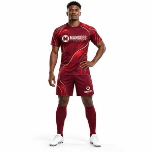 Ensemble d'uniformes de football personnalisés, maillot et short, kit d'équipe, respirant, anti-humidité, 100% polyester, impression par sublimation - Product Image 3