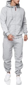 Ensemble de survêtement personnalisé en molleton brossé 400 GSM pour homme, sweat-shirt à col rond et pantalon de jogging, gris anthracite, tenue chaude et tendance pour l'hiver - Product Image 3