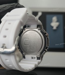 Montre de luxe pour homme Hip Hop, cadran orange, boîtier rond, lunette en moissanite VVS, montre-bracelet analogique-numérique - Product Image 2