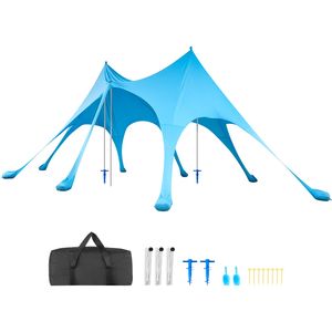 Tenda da Spiaggia Portatile con Protezione UPF50+, Altezza 2,8m, 6x4m, Gazebo Facile da Montare con Sacchi di Sabbia e Pali di Stabilità - Product Image 1