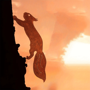 CIFbuy Mesa auxiliar vintage con forma de tronco de árbol y diseño de ardilla, base de hierro para sala de estar, patio, dormitorio, decoración para colgar en la pared - Product Image 4