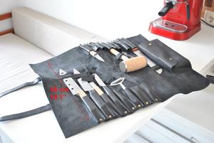 Estuche de Cuero Genuino de Vaca de Lujo, Resistente y a Prueba de Olores, para Cuchillos de Chef, Organizador Culinario Profesional LBKR-0052 - Product Image 3