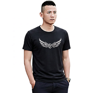T-shirt à manches courtes pour homme, coupe classique, sportif, col rond, tricoté en coton/fibre de bambou, écologique, séchage rapide, respirant - Product Image 3
