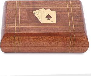 Jeux en bois pour adultes | Boîte à cartes en bois |   Organisateur de cartes en bois artisanal | Jeux en bois indiens B2B |   Boîte en bois pour cartes à jouer | - Product Image 4