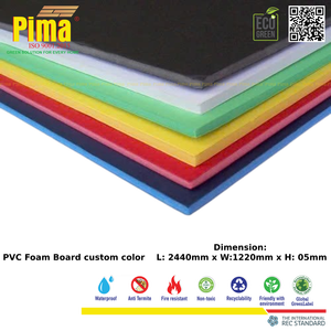 Panneaux décoratifs ignifuges en mousse PVC WPC de couleur personnalisée, épaisseur 5 mm, densité 0,6 g/cm³, pour publicité extérieure Living Pima - Product Image 4