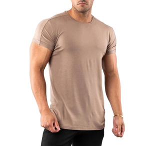 Factory Custom High Quality Mens Vintage Casual Muscle Regular Fit O-Neck Short Sleeve 280g Gym T-Shirt Quick Dry Breathable - Product Image 1