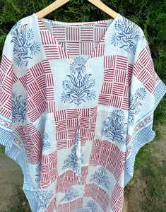 Vestido Largo Kaftan de Algodón Puro para Verano, Estilo Indio, Cómodo para la Playa, Ropa Casual de Algodón Kaftan a Precio de Mayoreo - Product Image 3