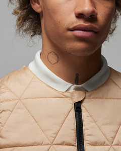 Chaleco Acolchado Beige para Hombre, con Cierre Frontal, Impermeable, Cortavientos, Informal, de Color Sólido, sin Mangas, con Relleno de Poliéster, para Invierno - Product Image 5