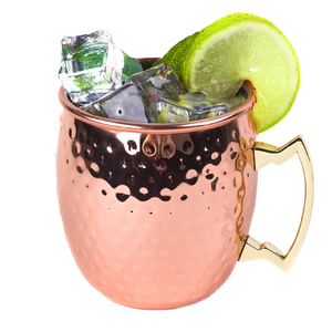Verre à boire en cuivre finition galet, avec poignée en laiton courbée, gobelet en métal gaufré, vaisselle de luxe pour l'hôtellerie - Product Image 5